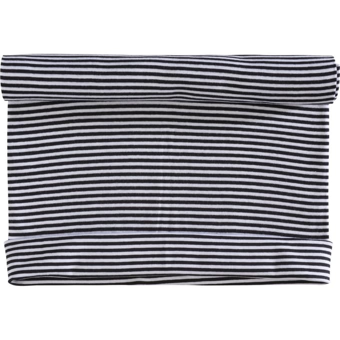 Manchet stof 1x1 rib "Stripe 3 mm" - Zwart-Wit