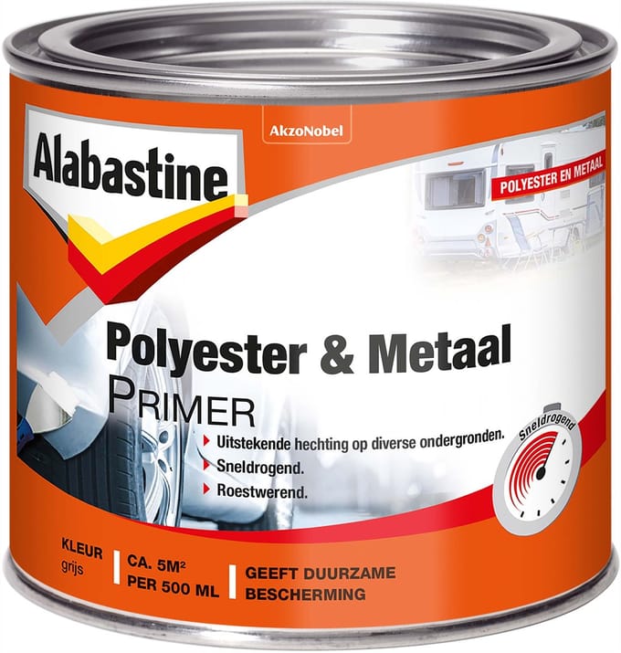 Alabastine - Polyester & Metaal Primer - Grijs - 250 Ml