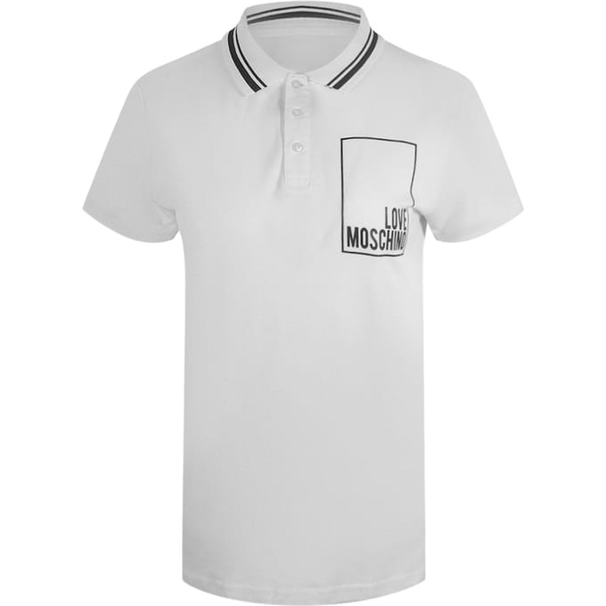 Love Moschino Small Box Logo Witte Poloshirt