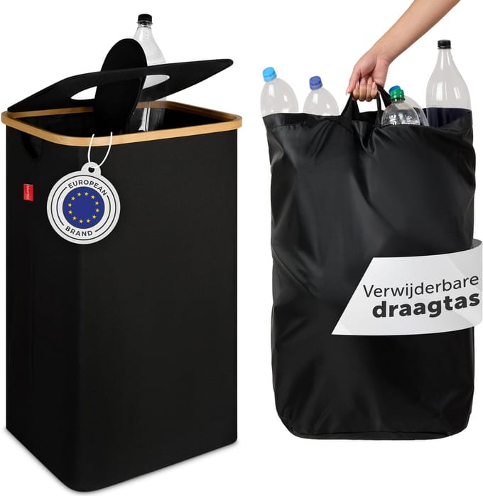 Blumtal - Afvalscheiding - Recycle afvalbak - 150L - Statiegeld container - Lege Flessen - Zwart