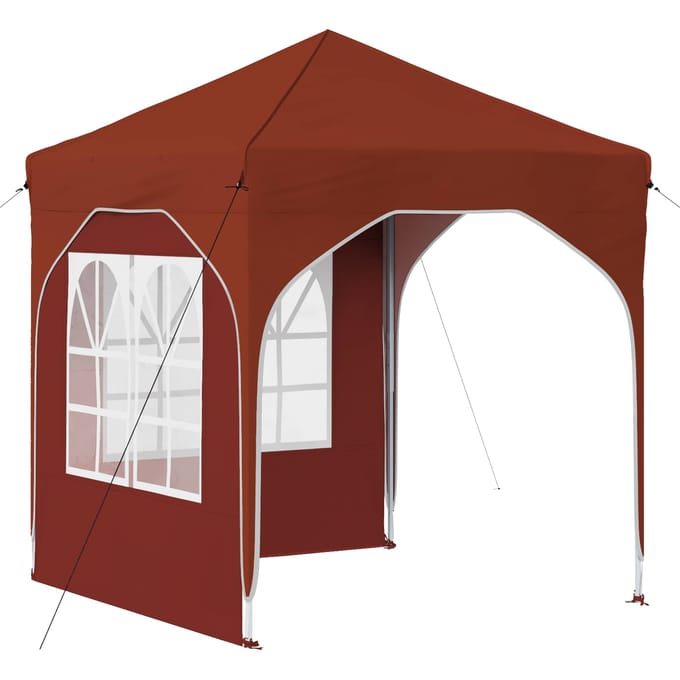vidaXL - Pop-up - Feesttent - 192 - x - 192 - x - 245 - cm - Terracotta