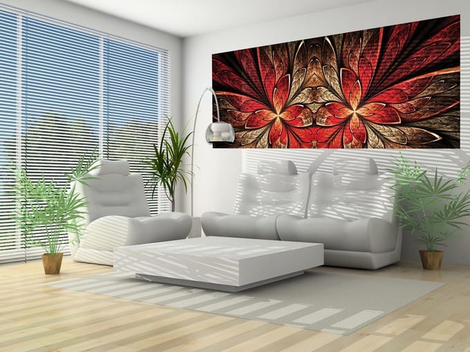 Abstract flowers wallcovering