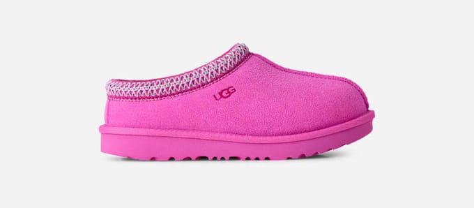 UGG® Tasman II for Kids in Bright Fuchsia, Size 3, Suede/Polyester/Wool