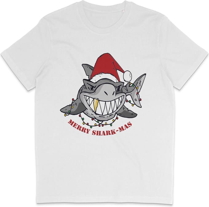 T Shirt Heren - Kerst - Korte Mouw - Wit - Maat M