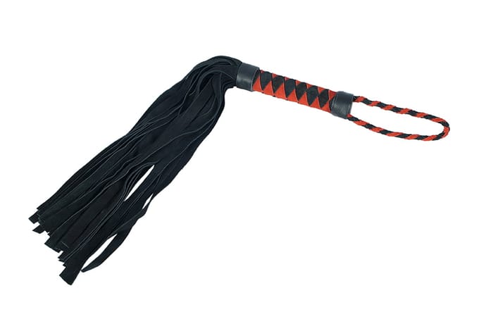 Suede flogger zwart met rood