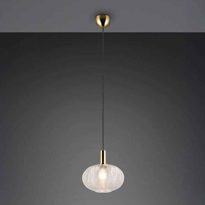 Reality Leuchten Hanglamp Elvezia, helder, Ø 26 cm, glas, E27