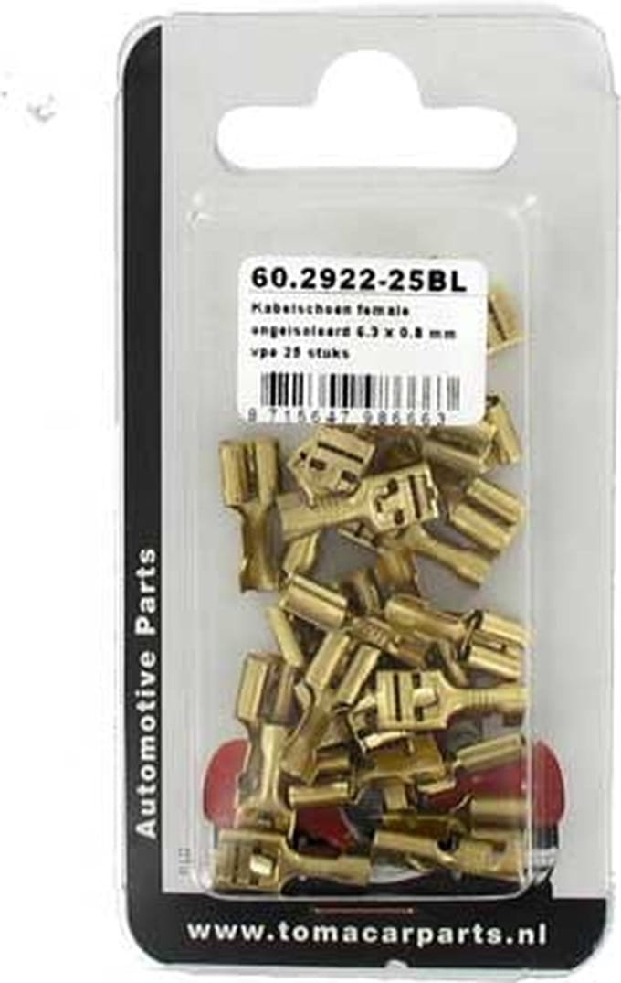Kabelschoen 6.3x0.8 mm 25 stuks blister