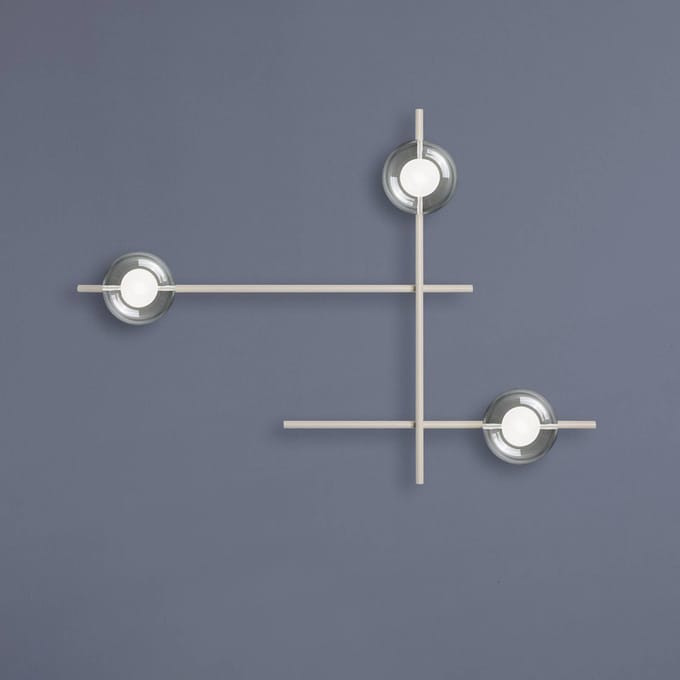 miloox by Sforzin Wandlamp Mikado, cipria/transparant, 3-lamps, glas