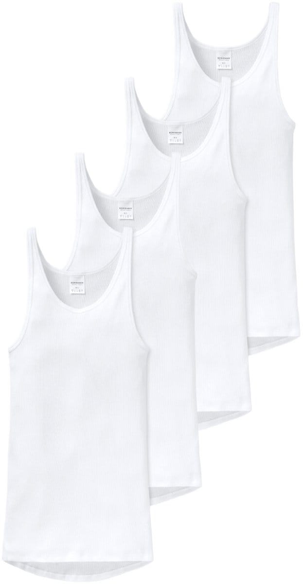 Schiesser Heren onderhemd 4 pack Original Classics dubbelrib