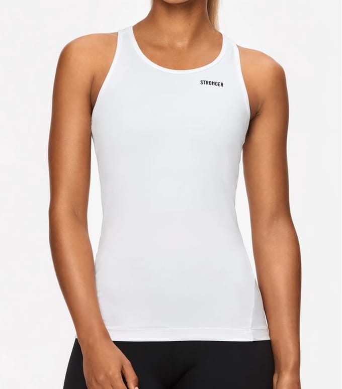 Stronger - Signature Racerback - Sporttop - Dames - Wit - Maat L