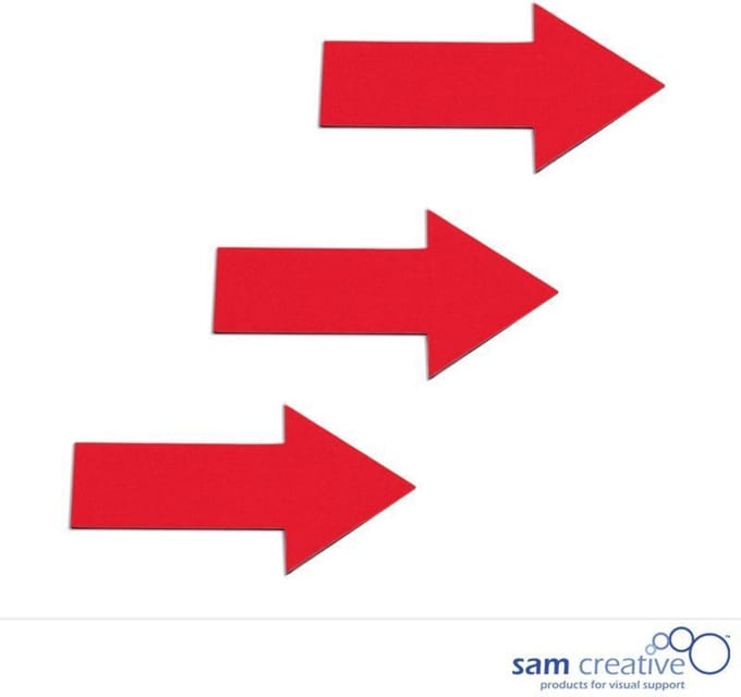 Sam Creative Magnetisch symbool Whiteboard - Pijl - 6x10cm - Rood - 10 stuks - Whiteboard Magneten