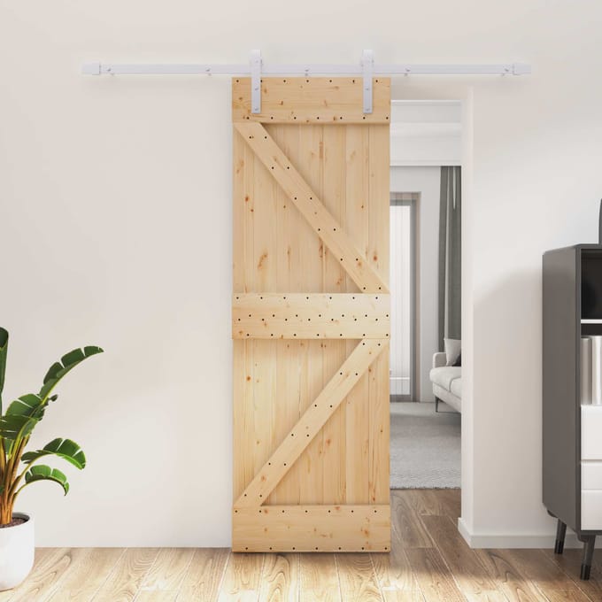 vidaXL - Schuifdeur - 70 - x - 210 - cm - Massief - Pine - Hout - (Onbehandeld)