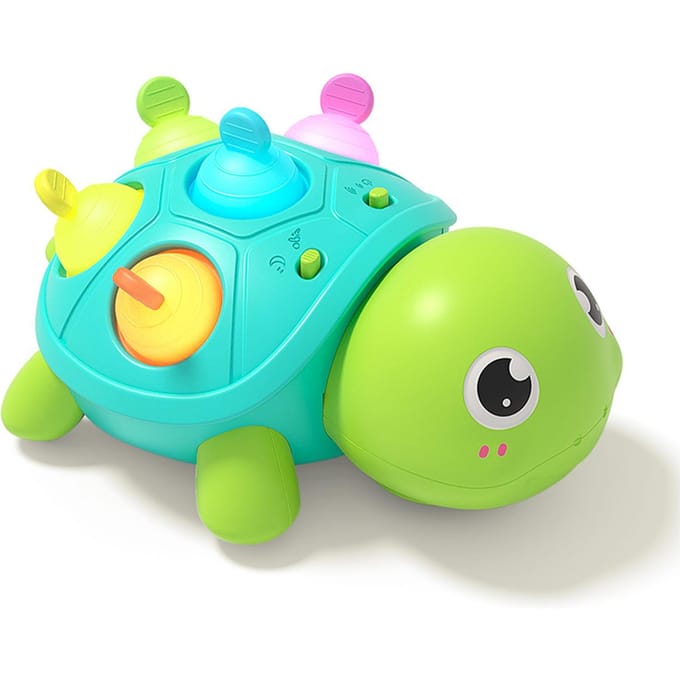 Muzikaal Kruipend Schildpad Speeltje met Licht Automatische Sensor Loop Interactief Spel Speelgoed voor Kinderen Educatief Sensorisch Spel blue