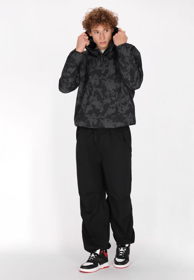 Mo Slip-on jas Heren Donkergrijs zwart camouflage