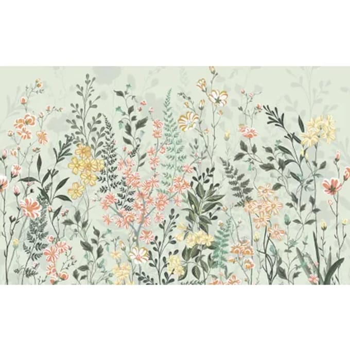 Fotobehang Hay Meadow - Meerkleurig - 2,50m X 400cm
