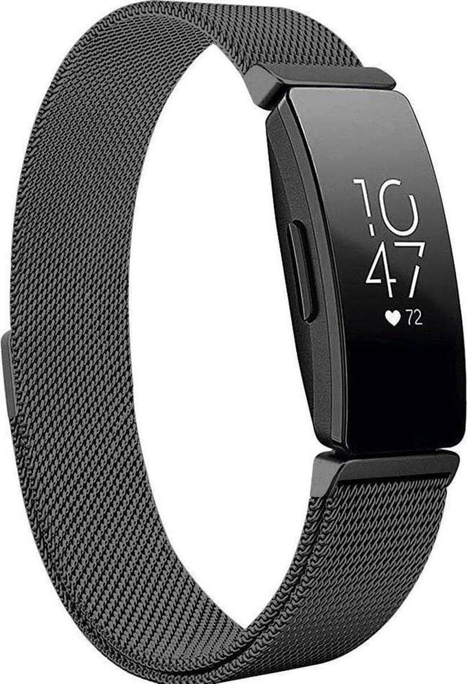 YPCd® Fitbit Inspire 2 bandje - Zwart - Milanees Roestvrij Staal - Large