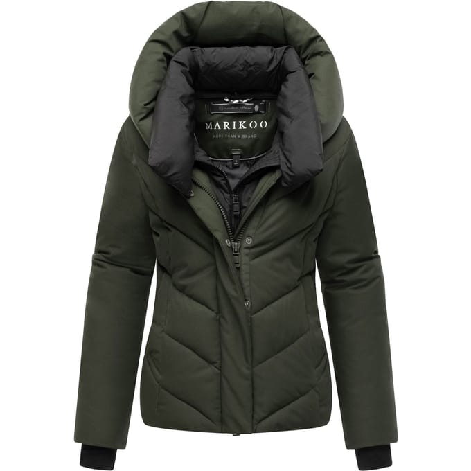 Marikoo dames gewatteerde winterjas Nadiraa met 2-in-1 design & capuchon