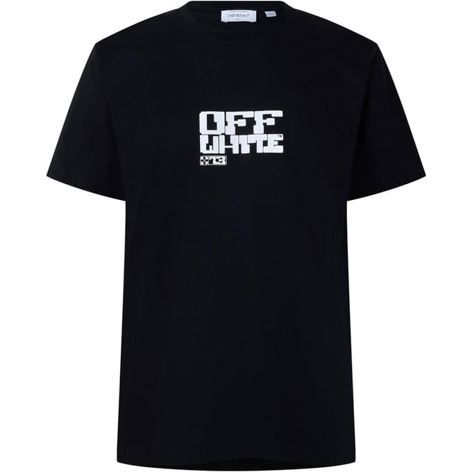 Off White Heren Slim T-shirt in katoen (Zwart)