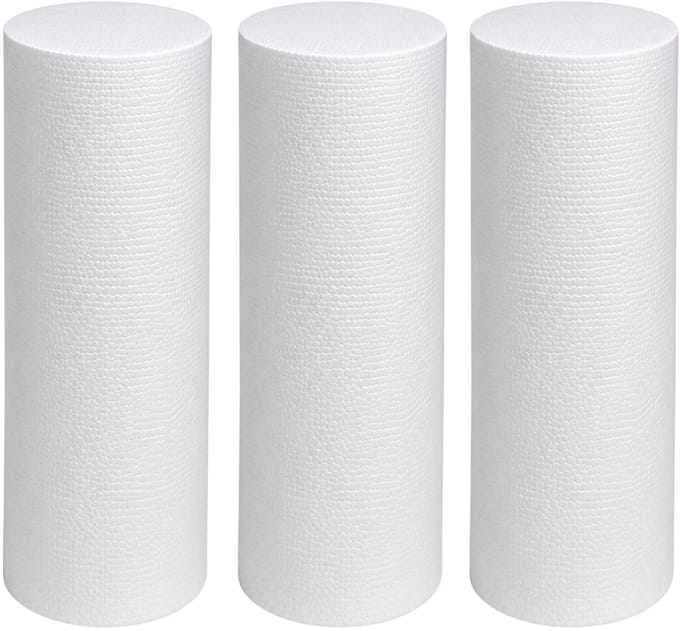 Piepschuim vormen - cilinder - 3x - D15 x L40 cm - styropor hobby / DIY vorm - basis knutselfiguren