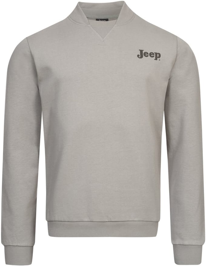 Jeep heren bomberhalssweatshirt grijs - S