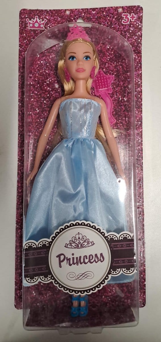 Princess Barbiepop Blauwe Jurk