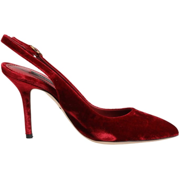 Dolce & Gabbana Rode Suède Hakken Slingbacks Sandalen Schoenen