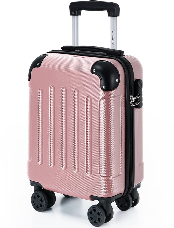 YONSLY Handbagage Koffer - 46x31x20 cm - Reiskoffer 25L - Roségoud