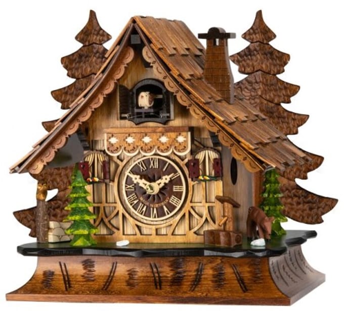 Engstler - 40910_Q - Koekoeksklok - Kwarts - Notenhout - 27 cm