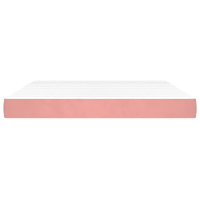 vidaXL - Pocketveringmatras - medium - 180x200x20 - cm - fluweel - roze