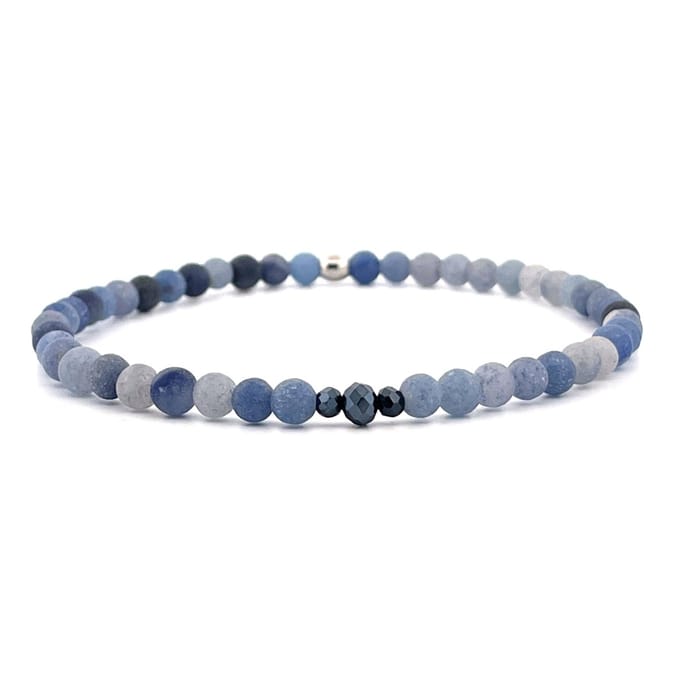 IbizaMen - heren armband - blauwe agaat - 4mm - 21cm