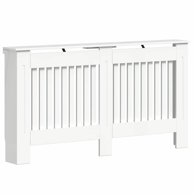 vidaXL Radiatorafdekking Hoogglans Wit 152 x 19 x 81,5 cm Bewerkt hout