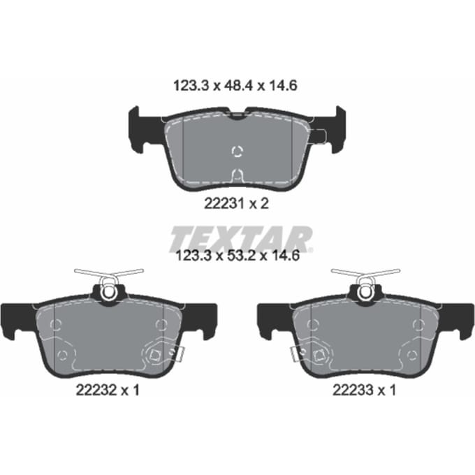Remblokset TEXTAR 2223103, achter