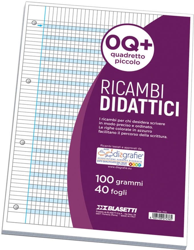 Blasetti 7436, Monochromatisch, Blauw, Wit, A4, 40 vel, 100 g/m², Ruitjespapier