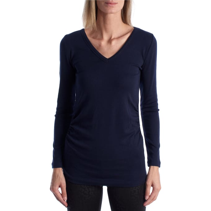 Modern positie T-shirt met V-hals en lange mouwen 719653 Dames