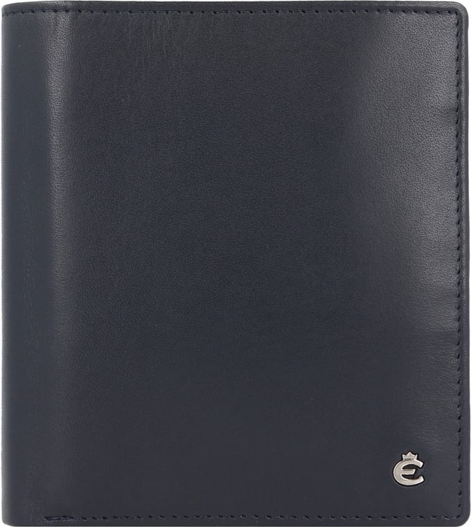Esquire Leren Portemonnee Harry RFID Wallet High with Flap Blue Donkerblauw