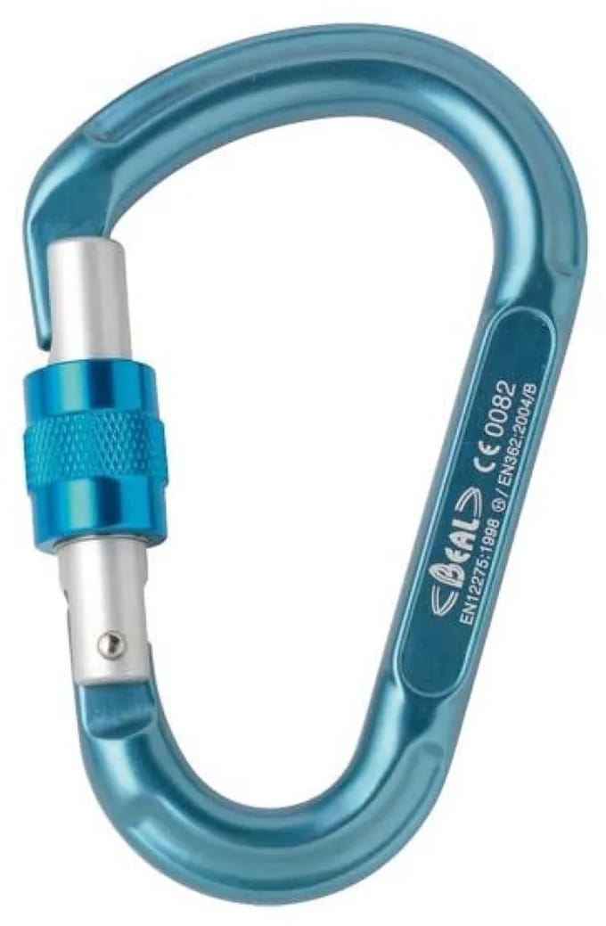 Beal Be Lock Screw Karabijnhaak Blauw,Zilver