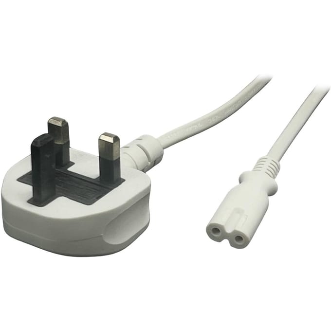 POS Wit Wit Stroomkabel C7 UK 3m