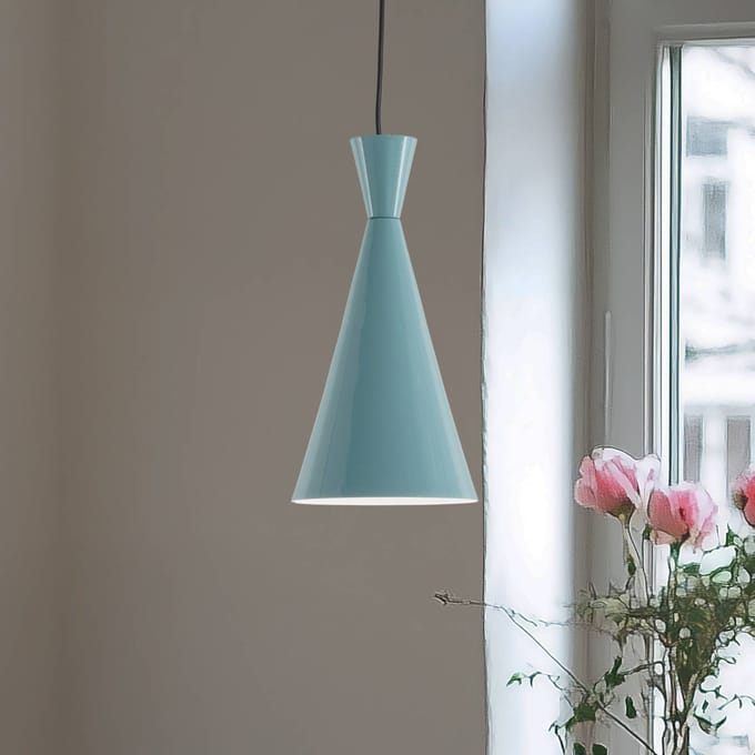 Opviq Hanglamp Tom, turquoise, metaal, Ø 19 cm, E27