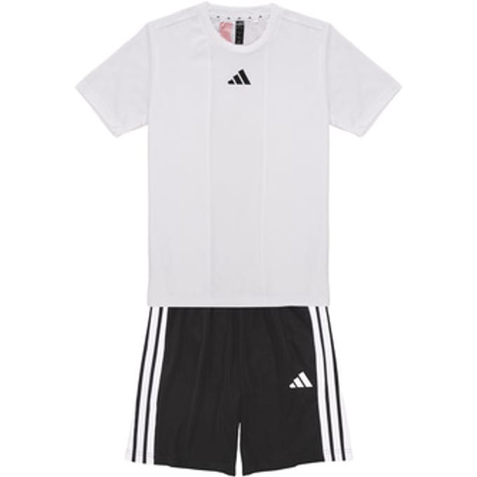 Adidas Train Essentials 3 Stripes Tee Set Wit,Zwart 5-6 Years Kinderen