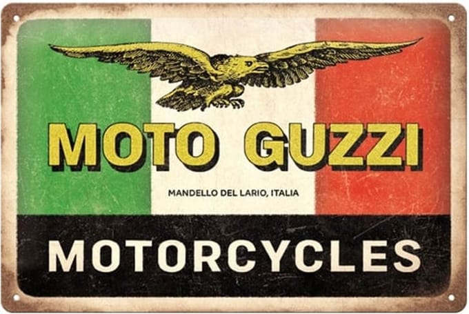 Metaal Bord 20 x 30cm Moto Guzzi - Motorcycles Italia