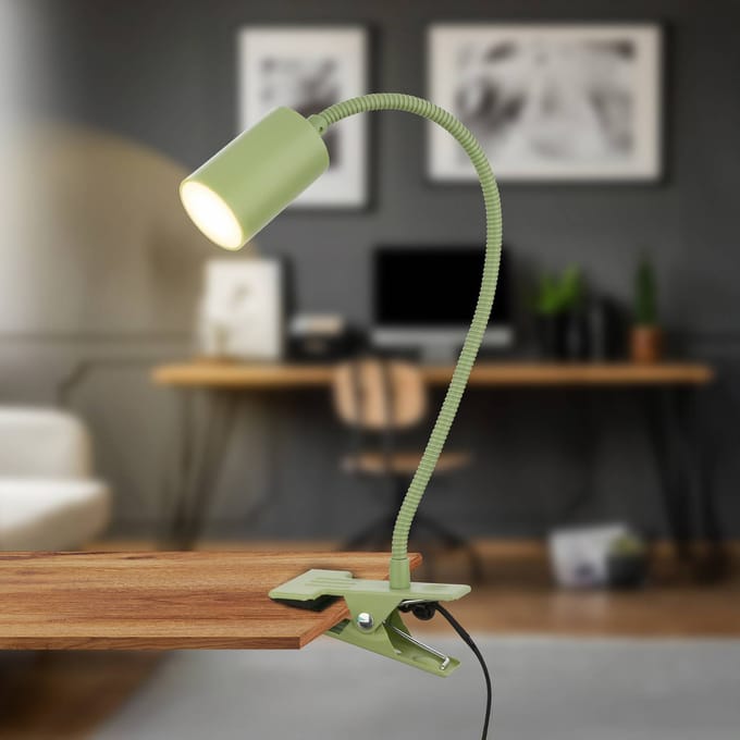 BRILONER Fleks – Bureaulamp – klemlamp – kantelbaar & klemmbaar – klemspot met warm wit licht – 3.5W – groen – 40x10x6cm