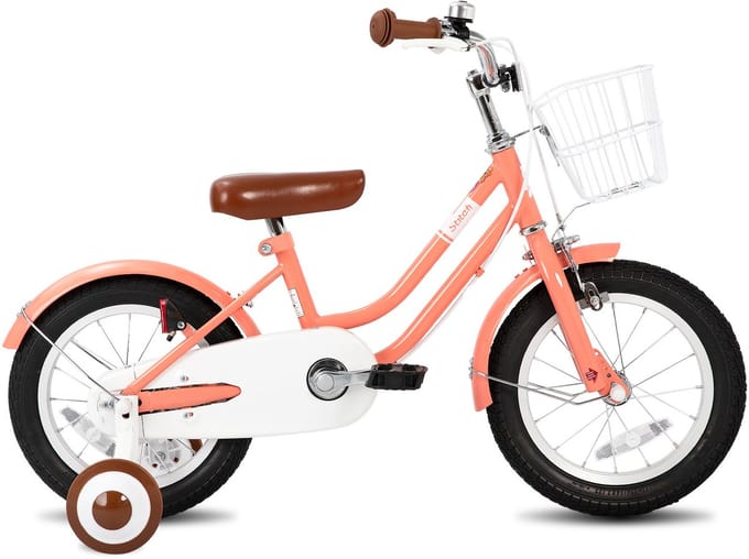STITCH Bubble Kinderfiets Meisjes - 16 inch - Roze - Met Mandje
