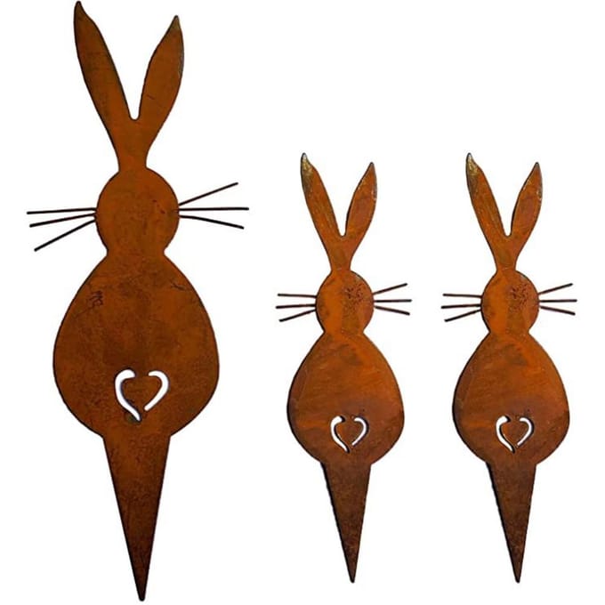 Paas-ijzeren haasversieringen Paasknutsels Decoraties voor gazontuinornament brown