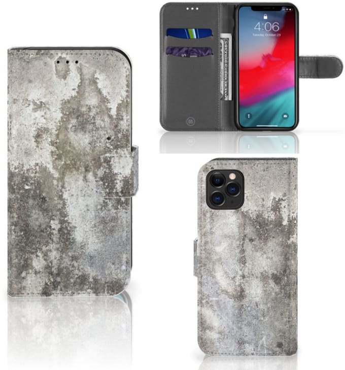 Apple iPhone 11 Pro Bookcase Beton Print