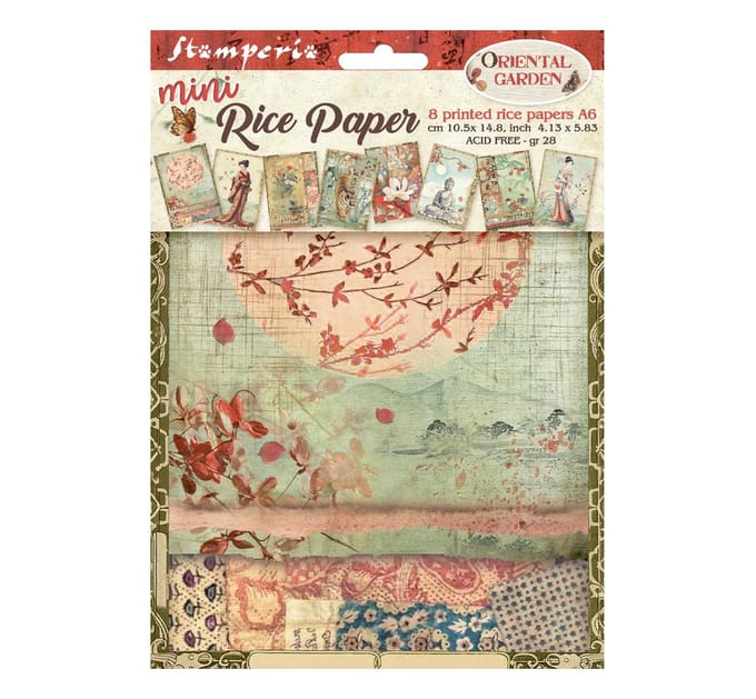 Stamperia Motief strozijde assortiment "Oriental Garden", DIN A6, set van 8