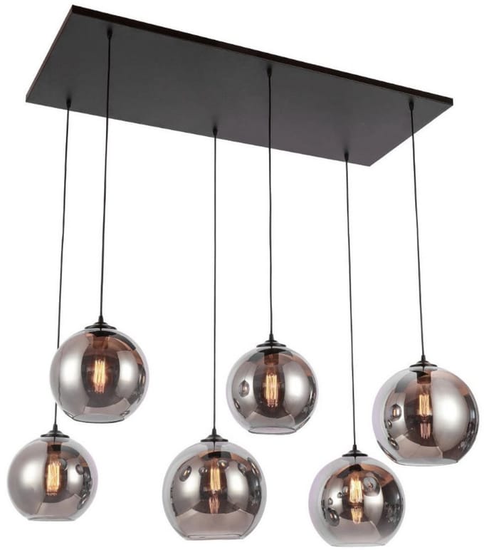 DiamantMeubelen Hanglamp 6 Bol - Smoke Glas