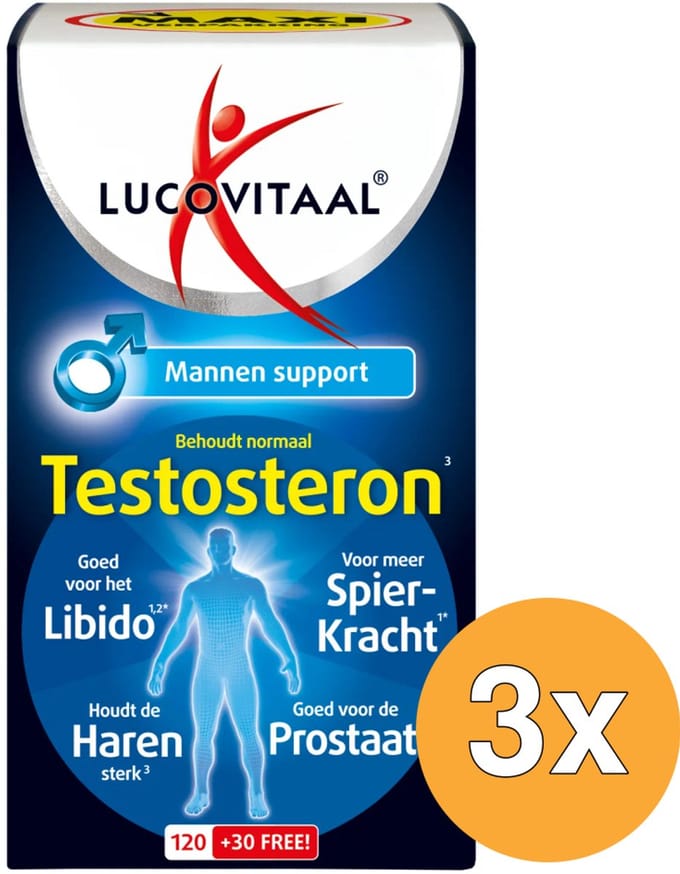 3x Lucovitaal Testosteron Mannen Support (150 tabletten)