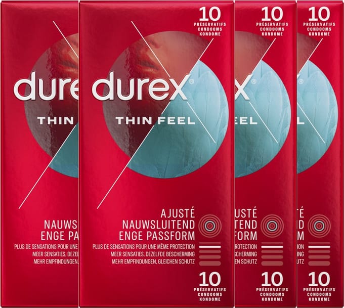 Durex Condooms Thin Feel Close Fit 10st - 4 Stuks - Voordeelverpakking