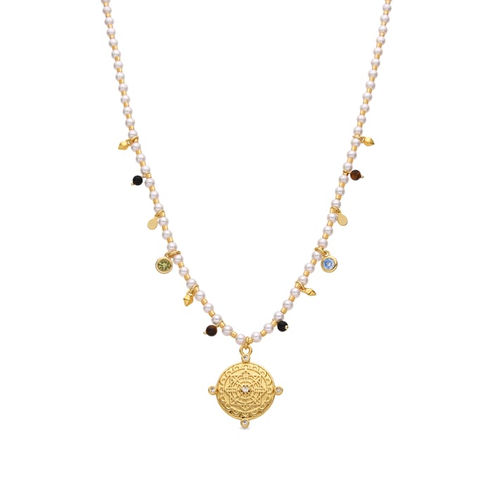 Luxenter Sterling Zilver 925 en 18k goudfinish witte parelketting - Thydo