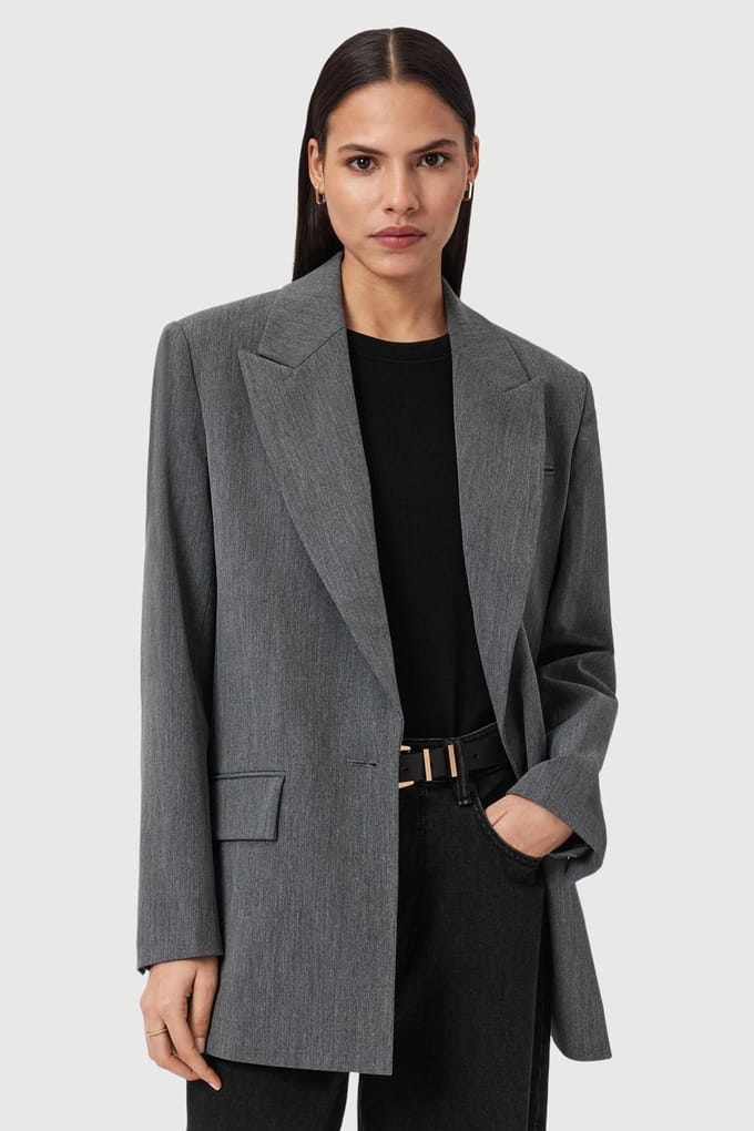 AllSaints Astra Blazer Grey Taglia: 2 | Blazers Outlet | Donna | Grigio